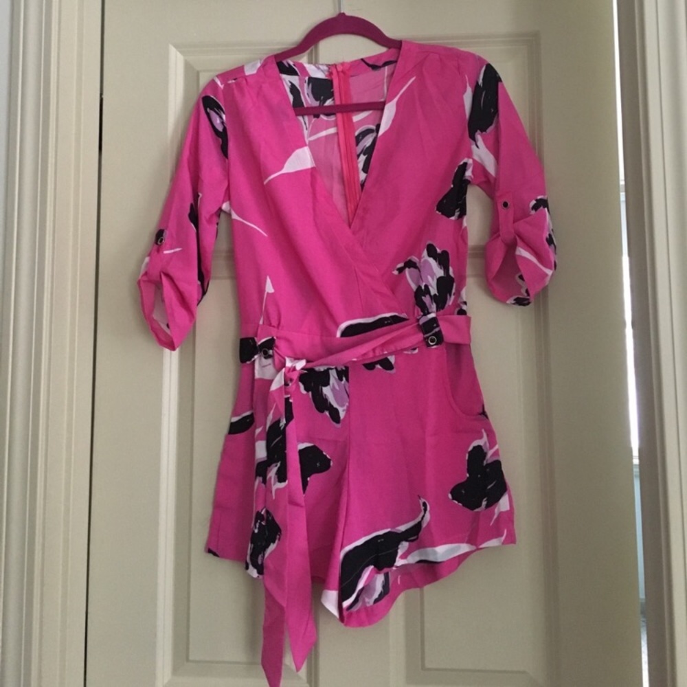 Adorable pink floral romper